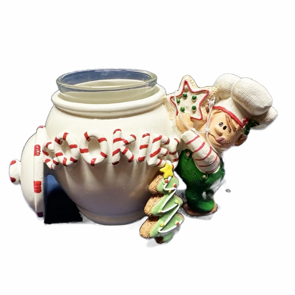 NWT Yankee Candle Christmas Cookie Jar Votive Candle Holder With Elf Chef 2011